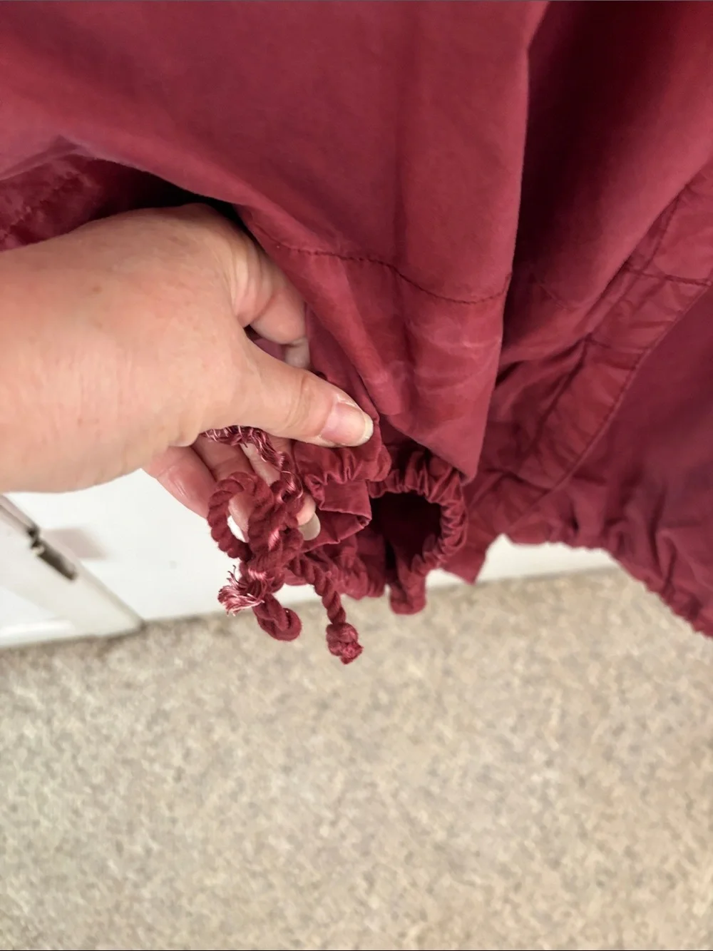 Free People Eloise red maxi front snaps, drawstring bottom Size XL